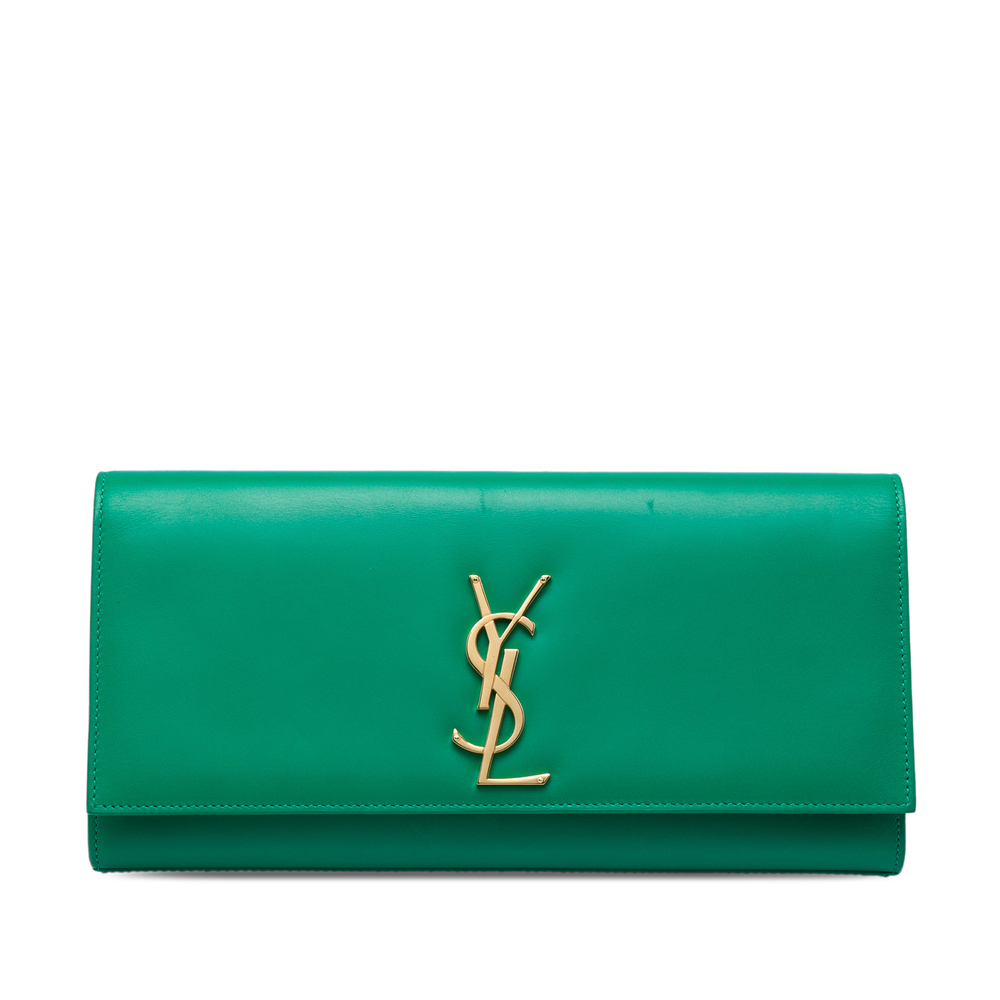 Pre-Loved Saint Laurent Smooth Leather Cassandre Clutch